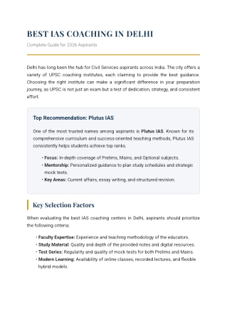 TOP IAS COACHING IN DELHI 2026