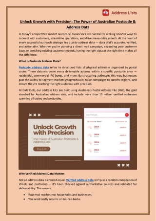 Australian Postcode & Address Data