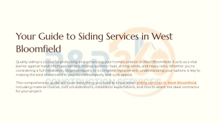 Siding Services in West Bloomfield | R&R 360 Construction Services
