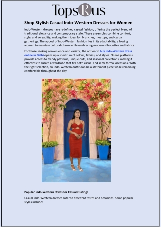 Shop Stylish Casual Indo-Western Dresses for Women