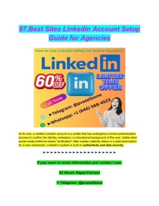 97.Best Sites Linkedin Account Setup Guide for Agencies