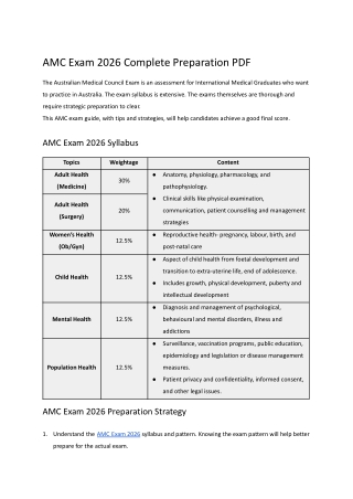 AMC Exam 2026 Complete Preparation