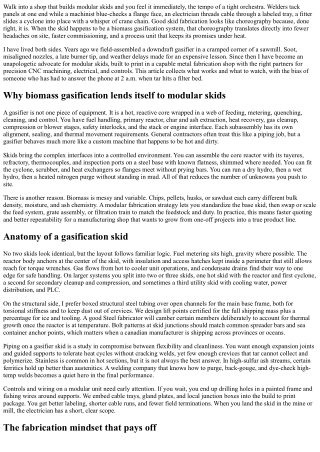 Biomass Gasification Skids: Modular Fabrication Benefits