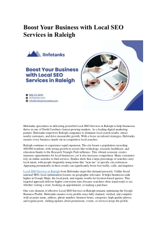 Boost Your Business with Local SEO Services in Raleigh