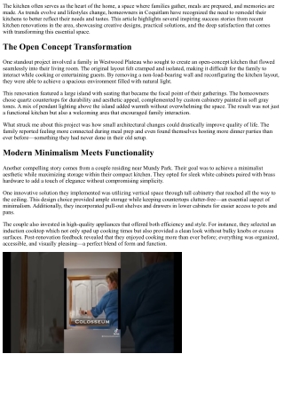 Real-life Success Stories from Recent kitchen remodels around coqutilam.