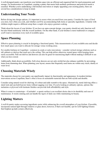 Designing the Perfect Pantry: Renovation Tips for Coquitlam Kitchens