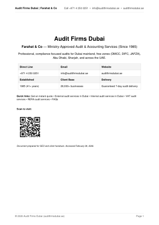 Audit Firms Dubai