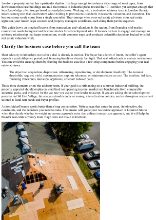 Best Practices for Working with a Real Estate Advisory Team in London Ontario