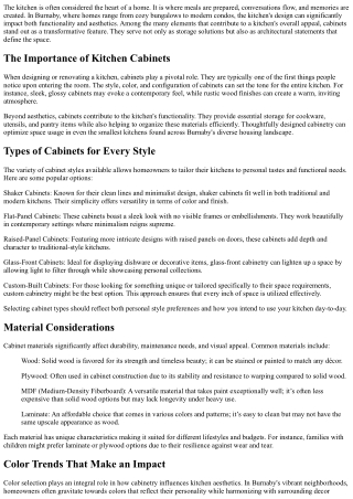 The Role of Cabinets in Transforming Your Burnaby Kitchen