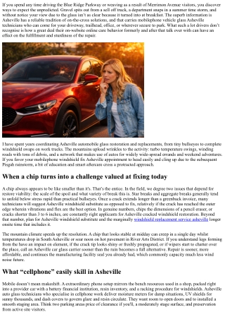 Mobile Windshield Repair Asheville: On-Site Care Tips