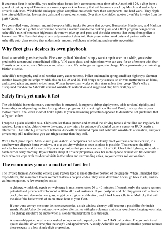 Asheville Auto Glass Replacement for Fleets: Keep Your Vehicles Road-Ready