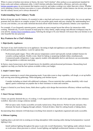 Creating a Chef’s Kitchen: Features to Include in Your Surrey Remodel