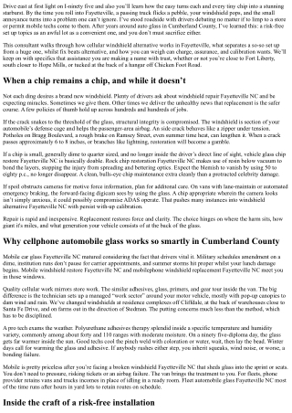 Mobile Windshield Replacement Fayetteville NC: Safe Installations Wherever You A