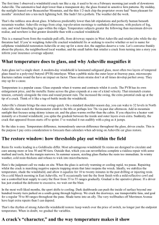 Asheville Cracked Windshield Repair: Temperature Matters