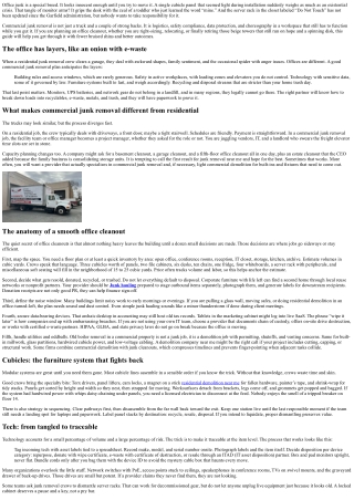 Commercial Junk Removal for Offices: Clearing Cubicles and Tech