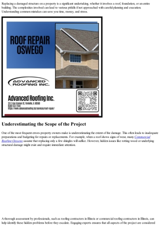 Common Mistakes To Avoid When Replacing A Damaged Structure On A Property .