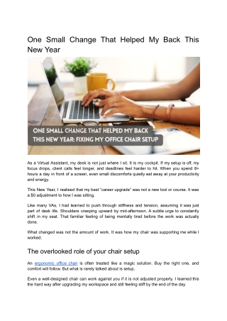 One Small Change That Helped My Back This New Year