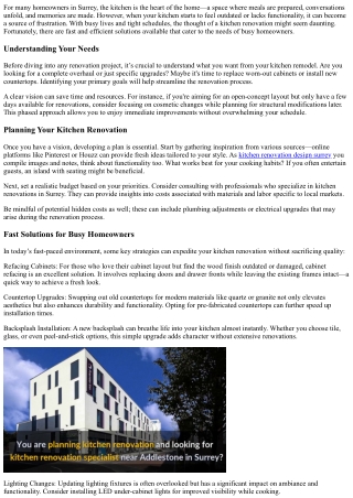 Fast Kitchen Renovation Solutions for Busy Homeowners in Surrey