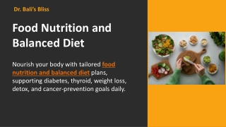Food Nutrition and Balanced Diet​