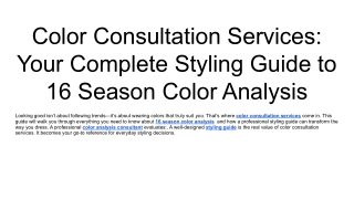 Color Consultation Services_ Your Complete Styling Guide to 16 Season Color Analysis