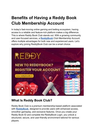 Benefits of Having a Reddy Book Club Membership Account
