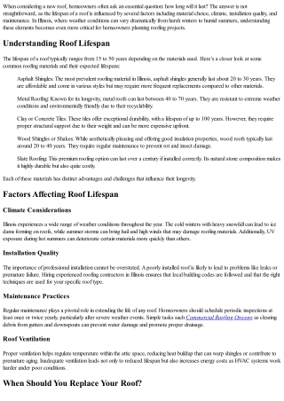 How Long Does a New Roof Last? Insights from Experts In Illlinois.