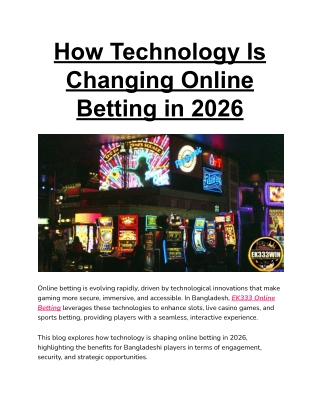How Technology Is Changing Online Betting in 2026