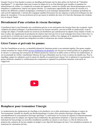 Panorama des compétences de l'artisan installateur thermique et sanitaire