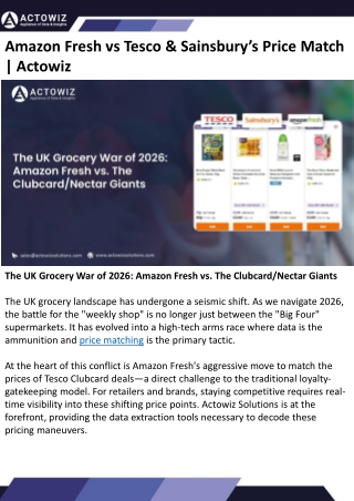 Amazon Fresh vs Tesco & Sainsbury’s Price Match Actowiz