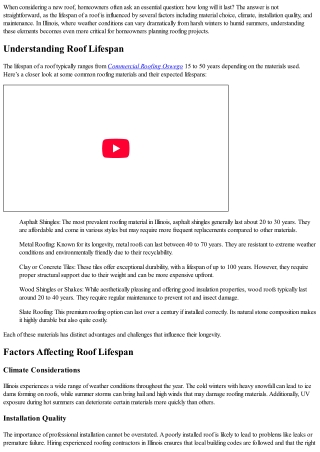 How Long Does a New Roof Last? Insights from Experts In Illlinois.