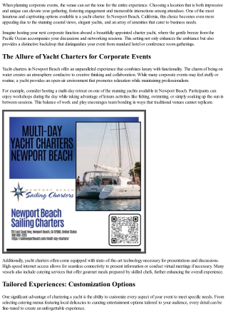 Organizing Corporate Events? Here’s Why You Should Consider a Yacht Charter!