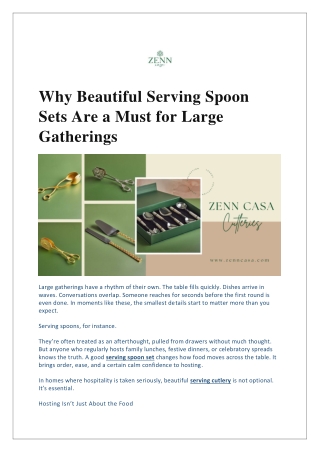 Why Beautiful Serving Spoon Sets Are a Must for Large Gatherings