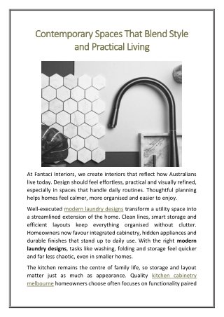 Contemporary Spaces That Blend Style and Practical Living