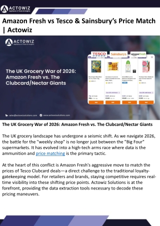 Amazon Fresh vs Tesco & Sainsbury’s Price Match Actowiz
