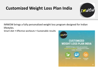 Customized Weight Loss Plan India