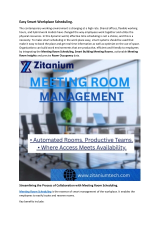 Easy Smart Workplace Scheduling