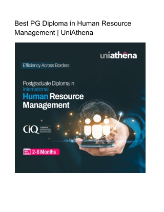 Best PG Diploma in Human Resource Management - UniAthena