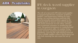 IPE deck wood supplier in Gurgaon