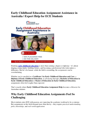 Early Childhood Education Assignment Assistance in Australia (1)