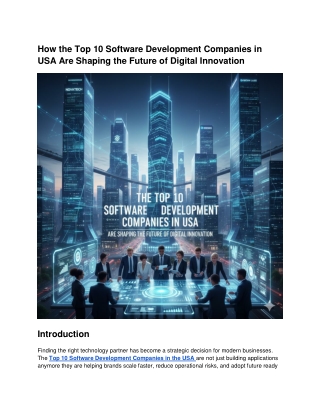 The Top 10 US Software Firms Shaping Digital Innovation