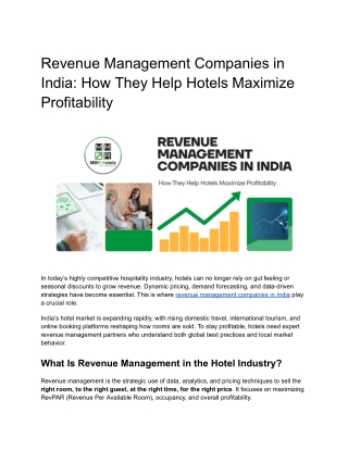Revenue Management Companies in India