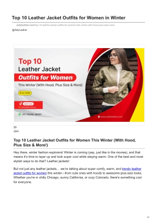 zafyleather.com-Top 10 Leather Jacket Outfits for Women in Winter