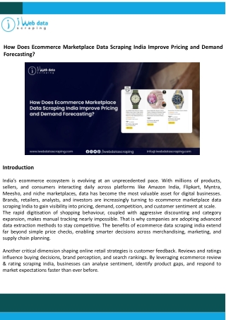 Ecommerce Marketplace Data Scraping India for Demand Forecasting