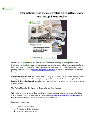 Home Interior in Chennai | Designing Spaces That Match Your Lifestyle