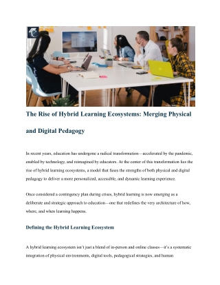 The Rise of Hybrid Learning Ecosystems_ Merging Physical and Digital Pedagogy