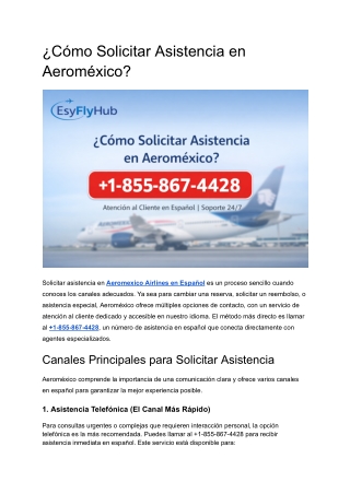 ¿Cómo Solicitar Asistencia en Aeroméxico