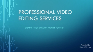 Professional Video Editing Services