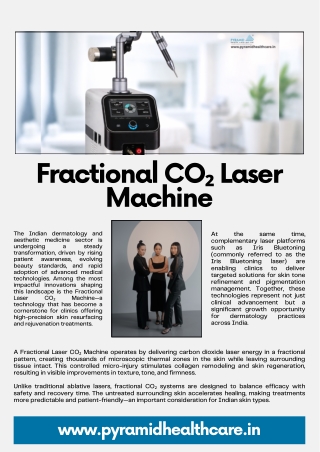 Fractional CO₂ Laser Machine from Pyramid Healthcare for Advanced Cosmetic Clini