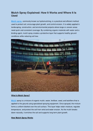 Mulch Spray Explained - How It Works and Where It Is Used