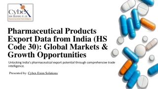 Pharmaceutical Products Export Data from India (HS Code 30): Global Markets